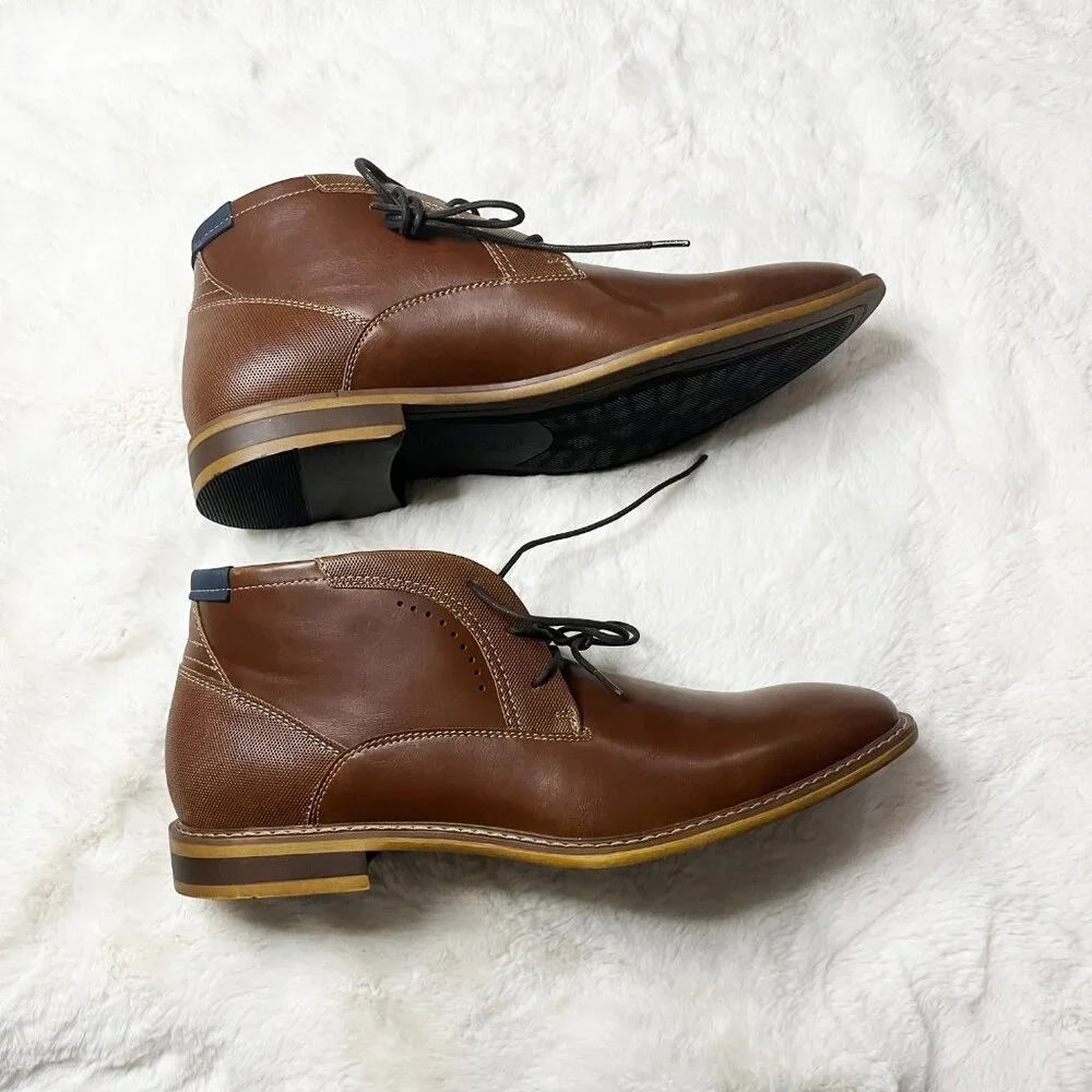 Freeman Angus F220019 Cognac Brown Lace‎ Up Ankle Chukka Boots Size 9